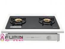 林內牌RBTS-227GC(B)嵌入式傳統玻璃雙口爐展示圖